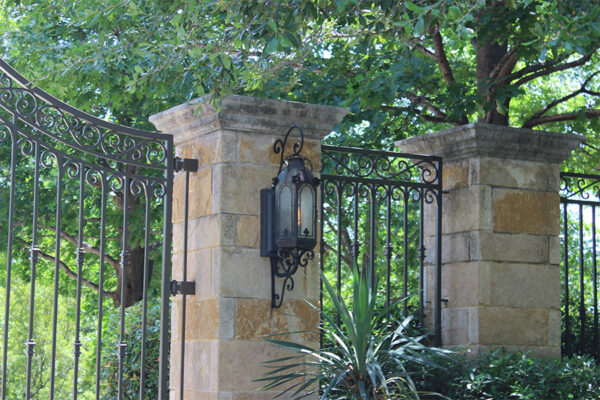 solara-custom-classic-steel-outdoor-lighting-entrance-bounganvillea