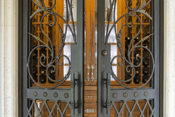 2-Zarza-classic-wrought-iron-doors--wine--door--contemporary-steel-doors-solara-doors-lighting-CLA-S4070-(13)