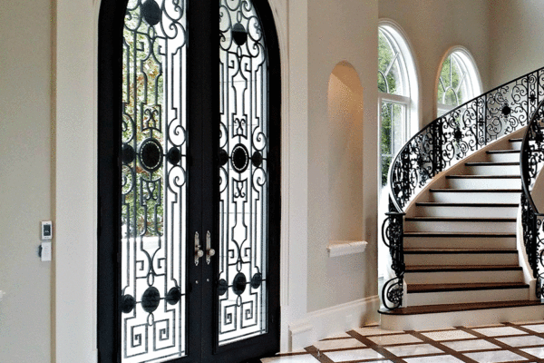Trentino-classic-wrought-iron-doors-contemporary-steel-doors-solara-doors-lighting-CLA-S3048--(2)